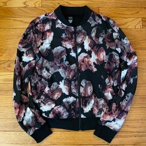 Floral Print Bomber Jacket
